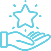 Hand holding star icon