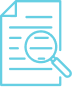 Magnifying glass in front of paper icon