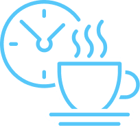 Clock and coffee icon